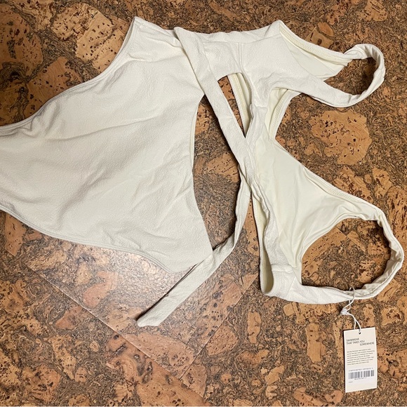 MONDAY SWIMWEAR ST. BARTH'S ONE PIECE - IVORY BOUCLE SIZE S - Picture 4 of 10